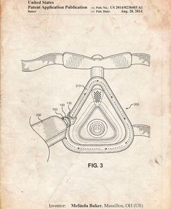 PP775-Vintage Parchment CPAP Mask Patent Poster