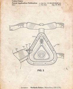 PP775-Vintage Parchment CPAP Mask Patent Poster