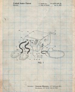 PP778-Antique Grid Parchment Defibrillator Patent Poster