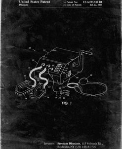 PP778-Black Grunge Defibrillator Patent Poster
