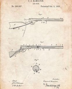 PP777-Vintage Parchment Daisy Air Rifle Patent Art