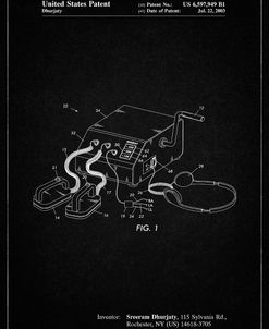 PP778-Vintage Black Defibrillator Patent Poster
