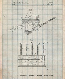 PP779-Antique Grid Parchment Dental Tools Patent Poster