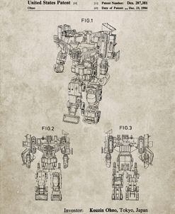 PP780-Sandstone Devastator Transformer Patent Poster