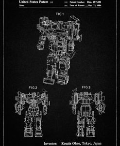 PP780-Vintage Black Devastator Transformer Patent Poster