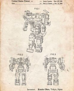 PP780-Vintage Parchment Devastator Transformer Patent Poster