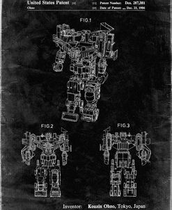 PP780-Black Grunge Devastator Transformer Patent Poster
