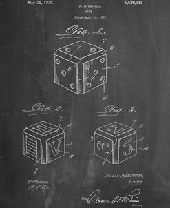 PP781-Chalkboard Dice 1923 Patent Poster