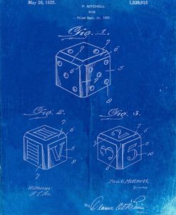 PP781-Faded Blueprint Dice 1923 Patent Poster