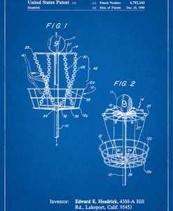 PP783-Blueprint Disk Golf Basket 1988 Patent Poster