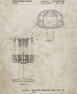 PP782-Sandstone Disc Golf Basket Patent Poster