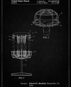PP782-Vintage Black Disc Golf Basket Patent Poster