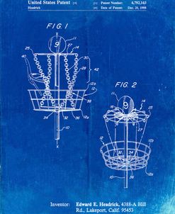 PP783-Faded Blueprint Disk Golf Basket 1988 Patent Poster
