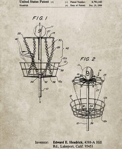 PP783-Sandstone Disk Golf Basket 1988 Patent Poster