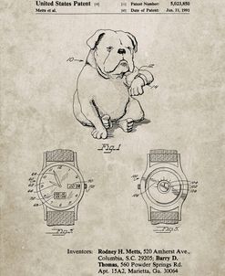 PP784-Sandstone Dog Watch Clock Patent Poster