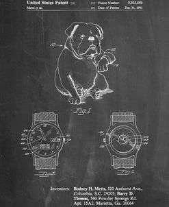 PP784-Chalkboard Dog Watch Clock Patent Poster