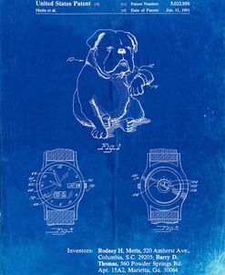 PP784-Faded Blueprint Dog Watch Clock Patent Poster