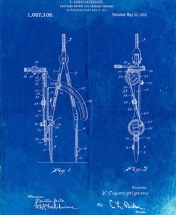 PP785-Faded Blueprint Drafting Compass 1912 Patent Poster