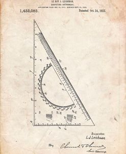 PP786-Vintage Parchment Drafting Triangle 1922 Patent Poster