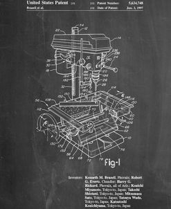 PP788-Chalkboard Drill Press Patent Poster