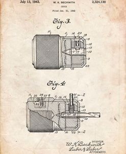 PP787-Vintage Parchment Drill Chuck 1943 Patent Poster