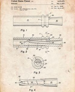 PP789-Vintage Parchment Duck Call Patent Poster