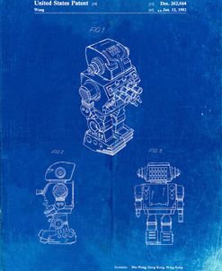 PP790-Faded Blueprint Dynamic Fighter Toy Robot 1982 Patent Poster