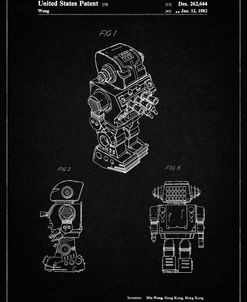PP790-Vintage Black Dynamic Fighter Toy Robot 1982 Patent Poster