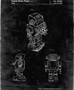 PP790-Black Grunge Dynamic Fighter Toy Robot 1982 Patent Poster