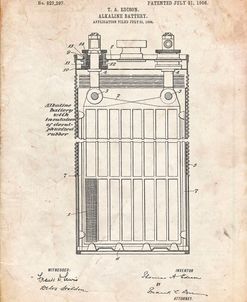 PP792-Vintage Parchment Edison Alkaline Battery Art