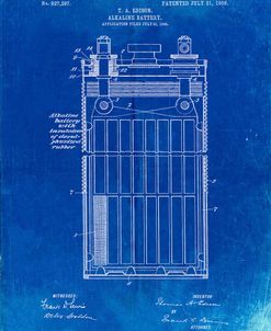 PP792-Faded Blueprint Edison Alkaline Battery Art