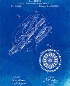 PP793-Faded Blueprint Edison Dynamo Electrical Generator Patent Print