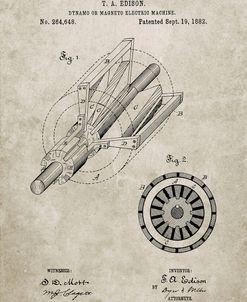 PP793-Sandstone Edison Dynamo Electrical Generator Patent Print