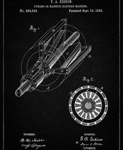 PP793-Vintage Black Edison Dynamo Electrical Generator Patent Print