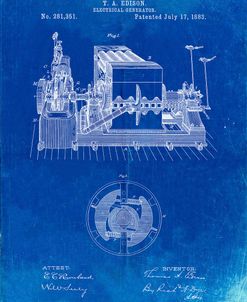 PP794-Faded Blueprint Edison Electrical Generator Patent Art