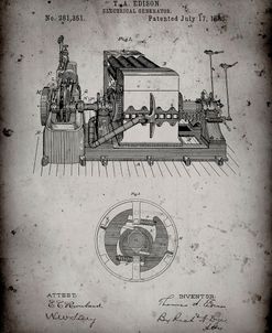 PP794-Faded Grey Edison Electrical Generator Patent Art