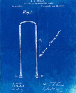 PP795-Faded Blueprint Edison Filament Art