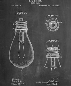 PP796-Chalkboard Edison Lamp Base Patent Print