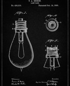 PP796-Vintage Black Edison Lamp Base Patent Print