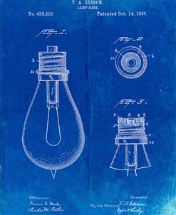 PP796-Faded Blueprint Edison Lamp Base Patent Print