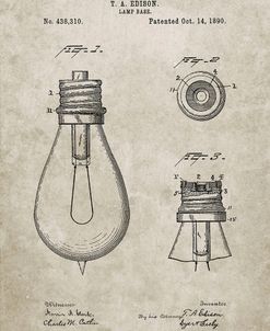 PP796-Sandstone Edison Lamp Base Patent Print