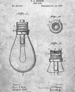 PP796-Slate Edison Lamp Base Patent Print