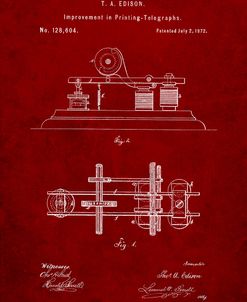 PP799-Burgundy Edison Printing Telegraph Patent Art