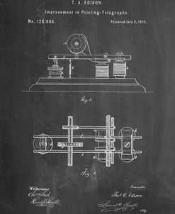 PP799-Chalkboard Edison Printing Telegraph Patent Art