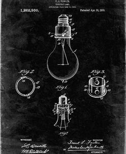 PP800-Black Grunge Electric Lamp Patent Poster
