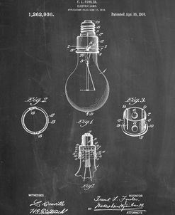 PP800-Chalkboard Electric Lamp Patent Poster