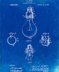 PP800-Faded Blueprint Electric Lamp Patent Poster