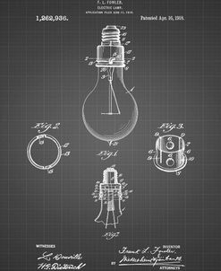 PP800-Black Grid Electric Lamp Patent Poster
