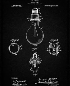 PP800-Vintage Black Electric Lamp Patent Poster