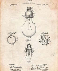PP800-Vintage Parchment Electric Lamp Patent Poster